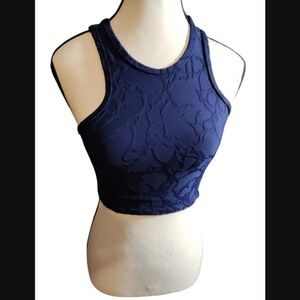 Twenty Navy Textured Racerback Crop Top